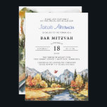 Rustic Autumn Mountain Bar Mitzvah Invitation<br><div class="desc">Easily personalised and shipped in a snap! Get the perfect bar mitzvah invitations for your celebration like this rustic woodsy design that's trendy and stylish. Add your custom wording to this design by using the "Edit this design template" boxes on the right hand side of the item, or click the...</div>