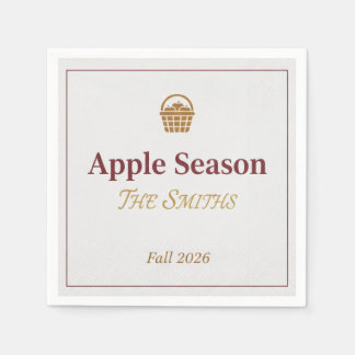 Rustic Autumn Orchard Apple Picking Picnic Napkins