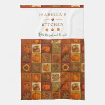 Rustic Autumn Patchwork with Blessing Quote