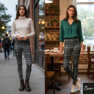 Rustic Autumn Plaid Leggings