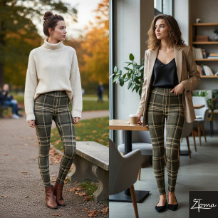 Rustic Autumn Plaid Leggings
