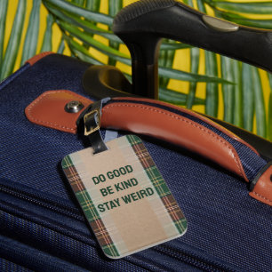 Rustic Autumn Plaid Luggage Tag
