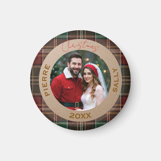 Rustic Autumn Plaid Magnet (Front)