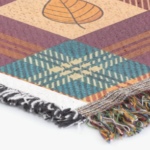 Rustic Autumn Plaid Throw Blanket – Cosy Fall Leav