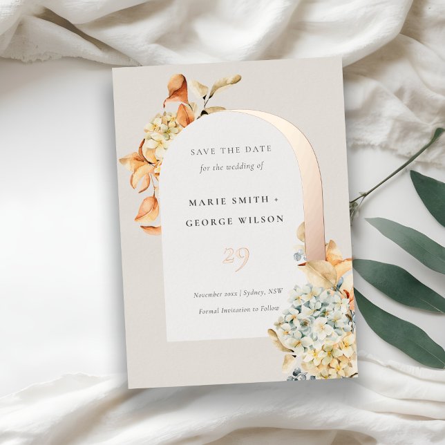 Rustic Autumn Pumpkin Arch Floral Save the Date (Creator Uploaded)