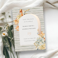 Rustic Autumn Pumpkin Arch Floral Save the Date