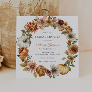 Rustic Autumn Pumpkin Bridal Shower Invitation