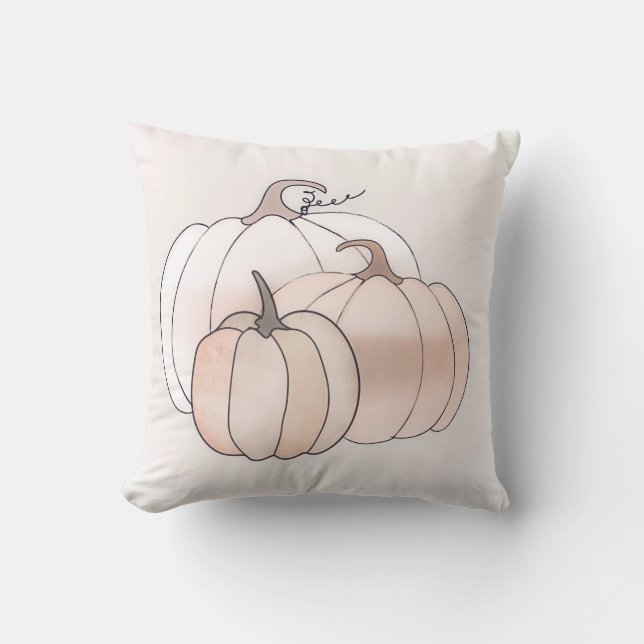 Rustic Autumn Pumpkins Cushion (Front)