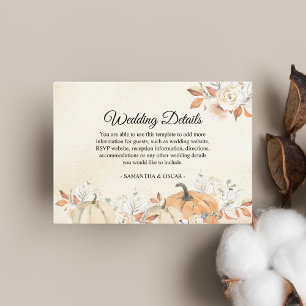 Rustic Autumn Pumpkins & Flowers Enclosure Card