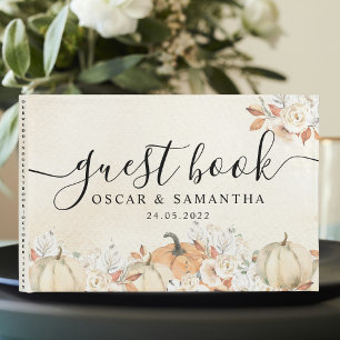 Rustic Autumn Pumpkins & Flowers  Guest Book