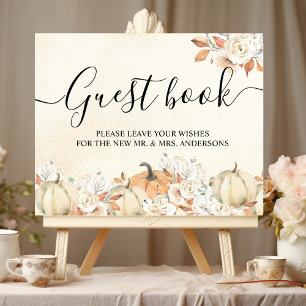 Rustic Autumn Pumpkins & Flowers  Poster