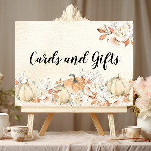 Rustic Autumn Pumpkins & Flowers  Poster