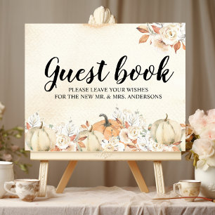 Rustic Autumn Pumpkins & Flowers  Poster