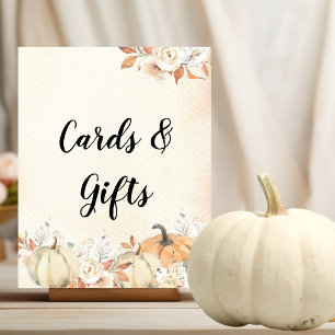 Rustic Autumn Pumpkins & Flowers  Poster