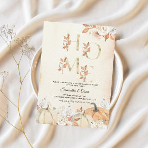 Rustic Autumn Pumpkins & Flowers Save The Date