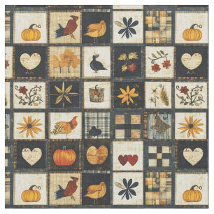 Rustic Autumn Quilt Pattern Farmhouse Patchwork Fabric