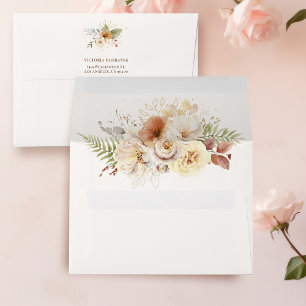Rustic Autumn Roses Botanical Envelope