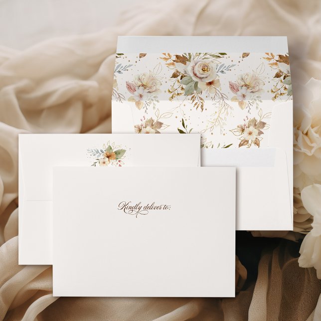 Rustic Autumn Roses Botanical Envelope (Creator Uploaded)