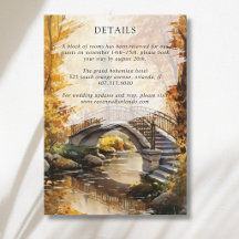 Rustic Autumn Stone Bridge River Wedding Details