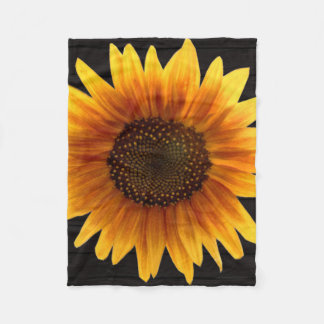 Rustic Autumn Sunflower Fleece Blanket