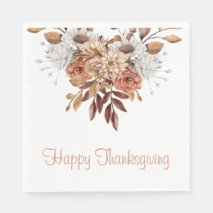 Rustic Autumn Terracotta Floral Thanksgiving Invi Napkin