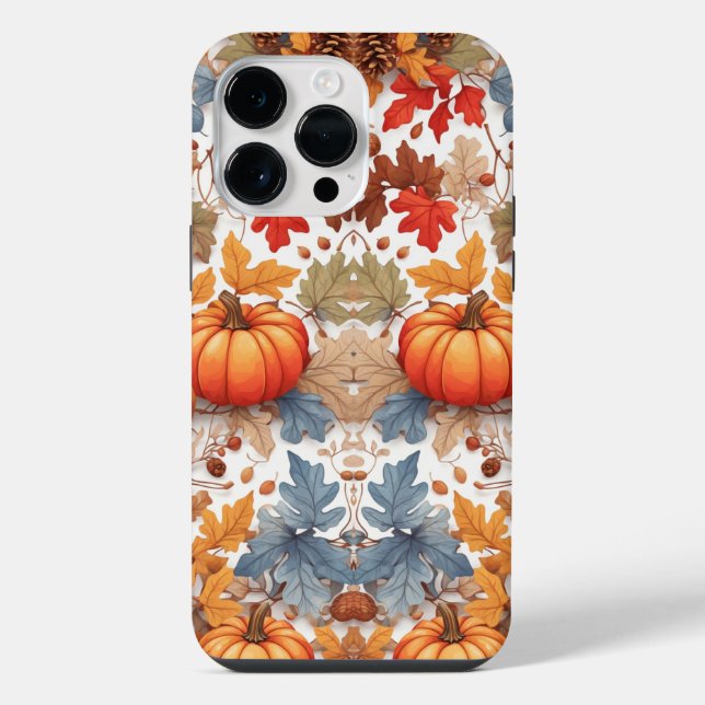 Rustic Autumn Vibes Painted Pumpkins iPhone Case (Back)