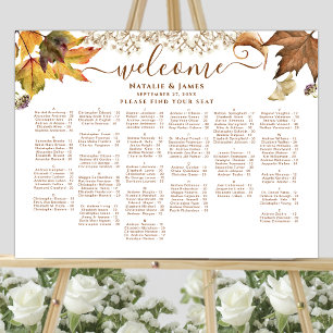 Rustic Autumn Wedding Alphabetical Seating Poster