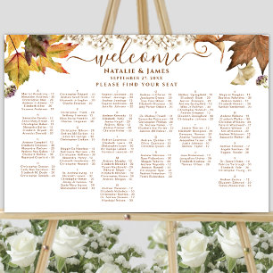Rustic Autumn Wedding Alphabetical Seating Poster