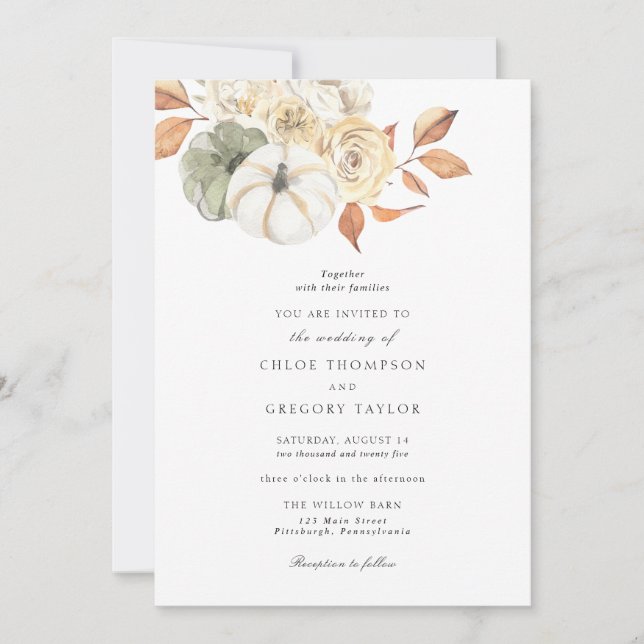 Rustic Autumn Wedding Invitation (Front)