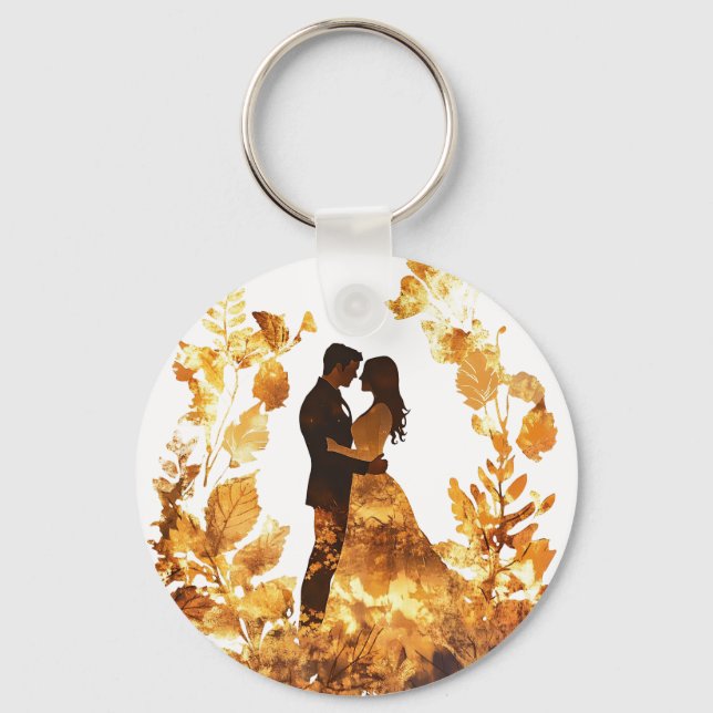 Rustic Autumn Wedding Keychain (Front)