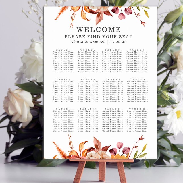 Rustic Autumn Wedding Reception Seating Chart (Creator Uploaded)