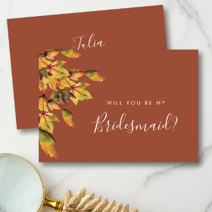 Rustic Autumn Wedding Will You Be My Bridesmaid Invitation