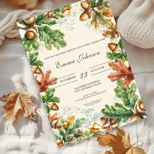 Rustic Autumn Woodland Baby Shower Invitation