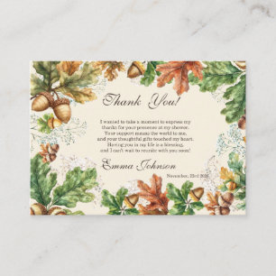 Rustic Autumn Woodland Baby Shower Thank You Card