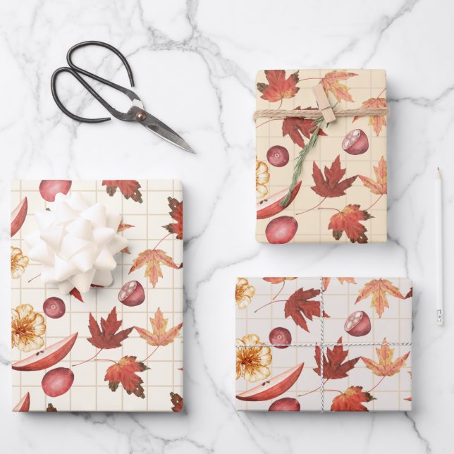 Rustic Autumn  Wrapping Paper Sheet (Front)