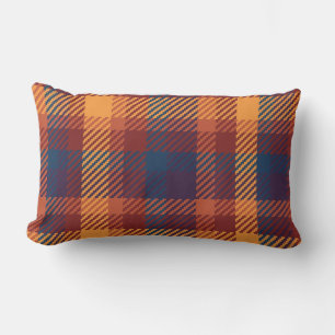 Rustic Autumnal Hues Fall Plaid Lumbar Cushion
