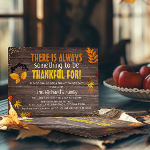 Rustic Autumnal Thanksgiving Dinner Invitation