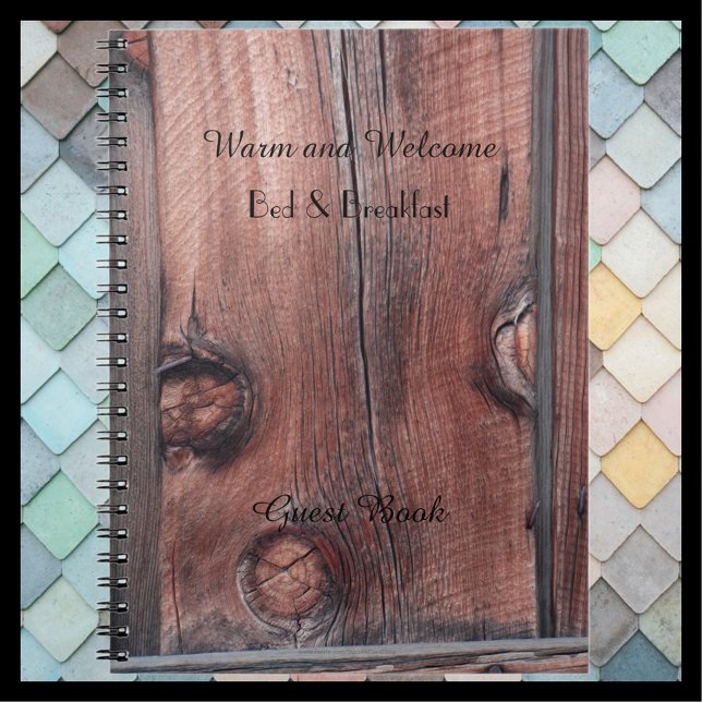 Rustic B&B Guest Book, Old Red Barn Wood Siding Notebook (Creator Uploaded)