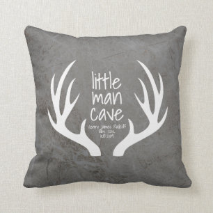 Rustic Baby Boy Nursery Antlers Little Man Cave Cushion