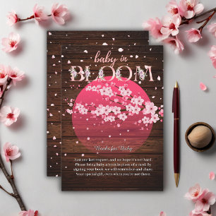 Rustic Baby in Bloom Sakura Cherry Blossom  Enclosure Card