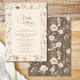 Rustic Baby in Bloom Wildflower Baby Shower Invitation