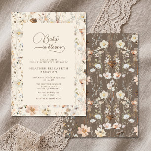 Rustic Baby in Bloom Wildflower Baby Shower Invitation