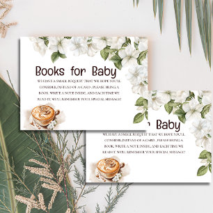 Rustic Baby is Brewing Coffee Baby Shower book Enclosure Card