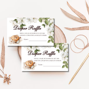 Rustic Baby is Brewing Coffee Baby Shower Diaper Enclosure Card