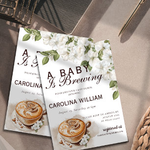 Rustic Baby is Brewing Coffee Baby Shower Invitation