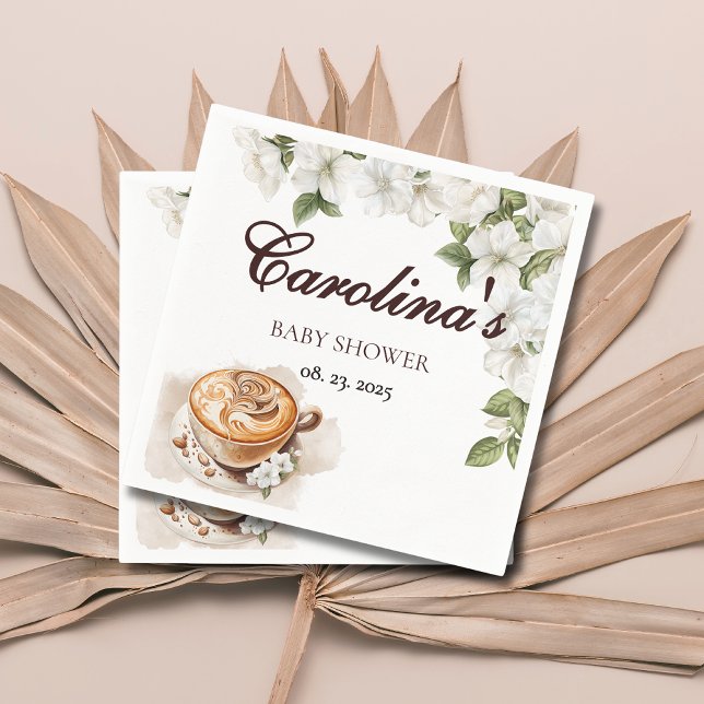 Rustic Baby is Brewing Coffee Baby Shower Napkin (Creator Uploaded)