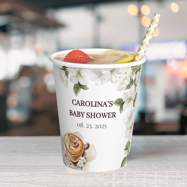 Rustic Baby is Brewing Coffee Baby Shower Paper Cups (Creator Uploaded)