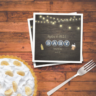 Rustic Baby Is Brewing Gold Baby Shower Napkin