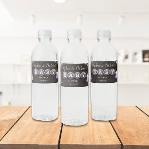 Rustic Baby Is Brewing Pink Baby Shower Water Bottle Label