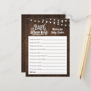 Rustic Baby Is Brewing Wishes for Baby Shower Postcard